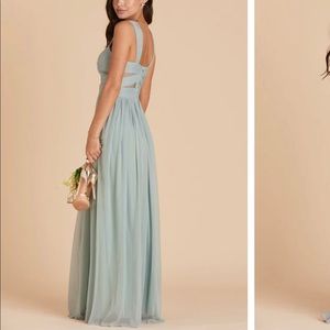 Floor length sage Birdy grey dress